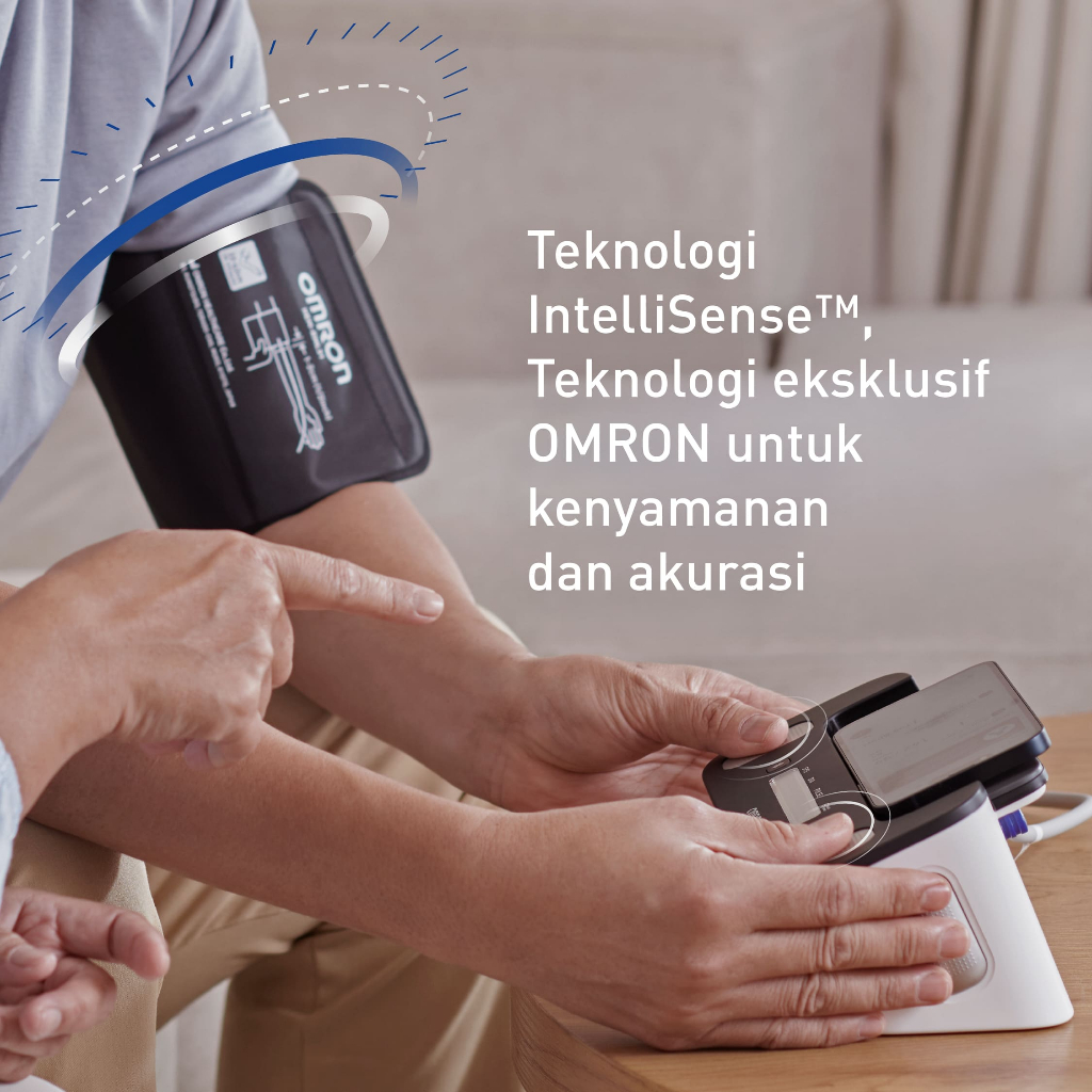Omron Blood Pressure Monitor HEM-7530T (OMRON Complete) Tensimeter Digital AFib Bluetooth + EKG Foto 3