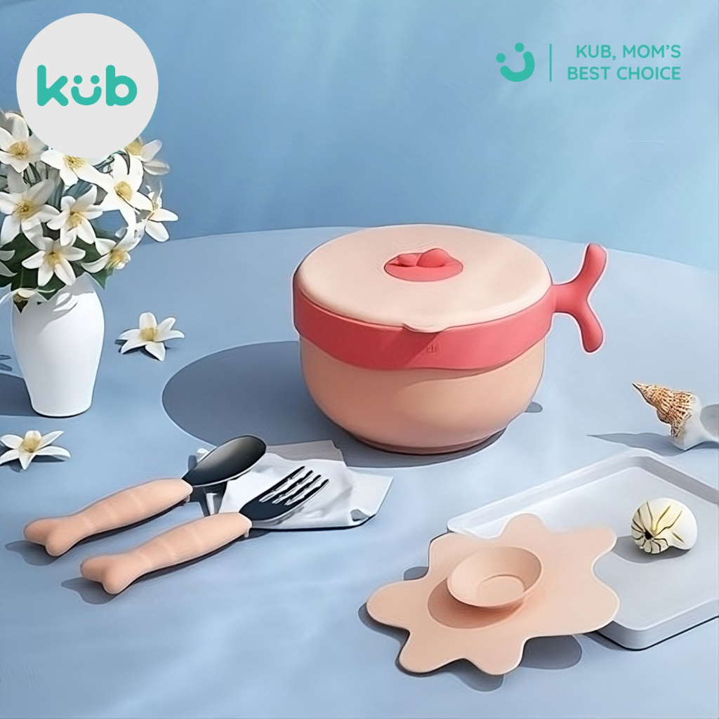 Set Peralatan Makan Anak KUB Whale Type 5pcs Stainless Steel 316L Food Grade BPA Foto 6