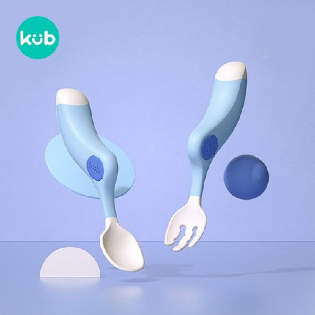 Sendok Garpu Bayi Mamiko KUB Working Curved Spoon Fleksibel Silikon MPASI Foto 7