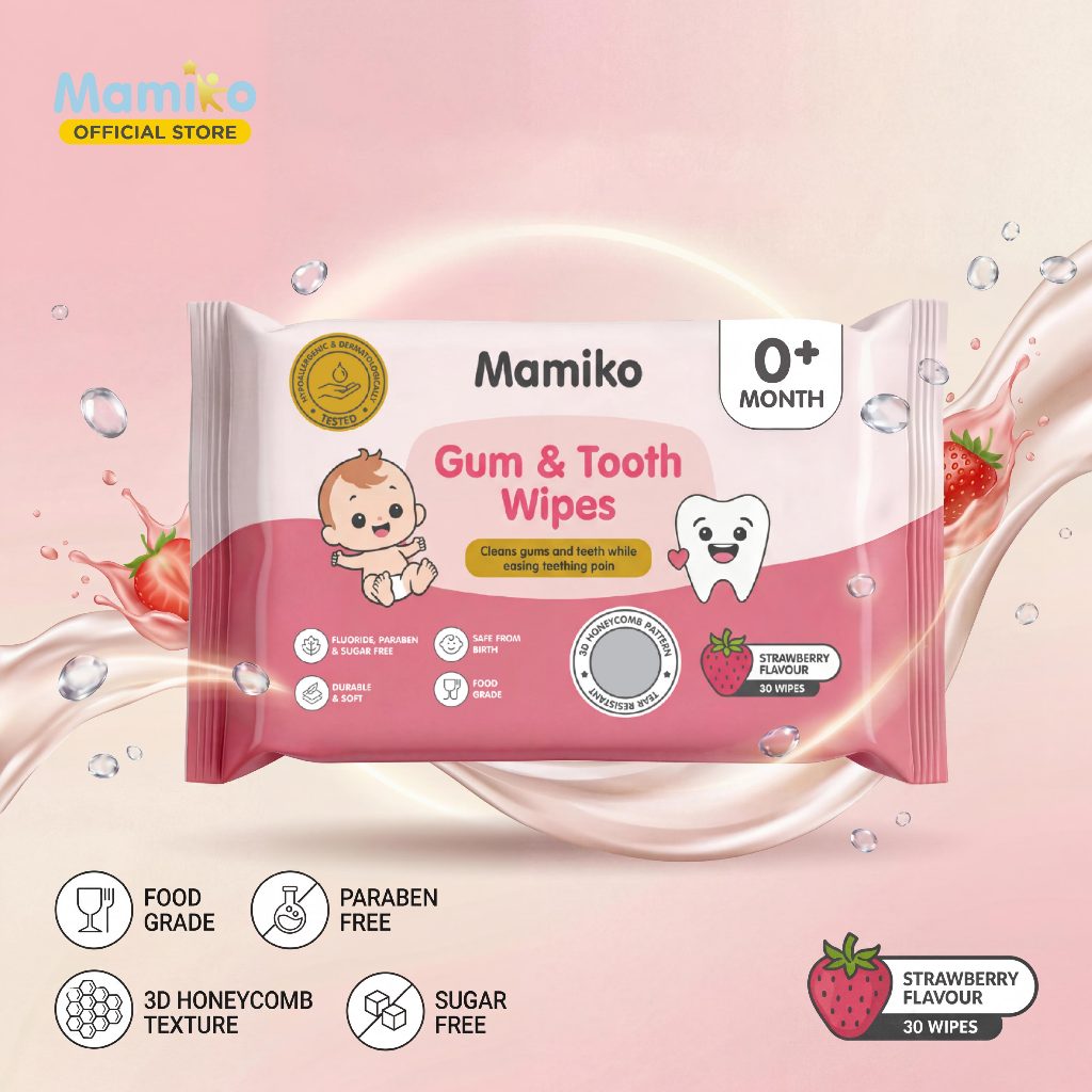 Mamiko Finger Baby Oral Wipes 20 Pcs Kain Pembersih Lidah Gigi Gusi Bayi Foto 7