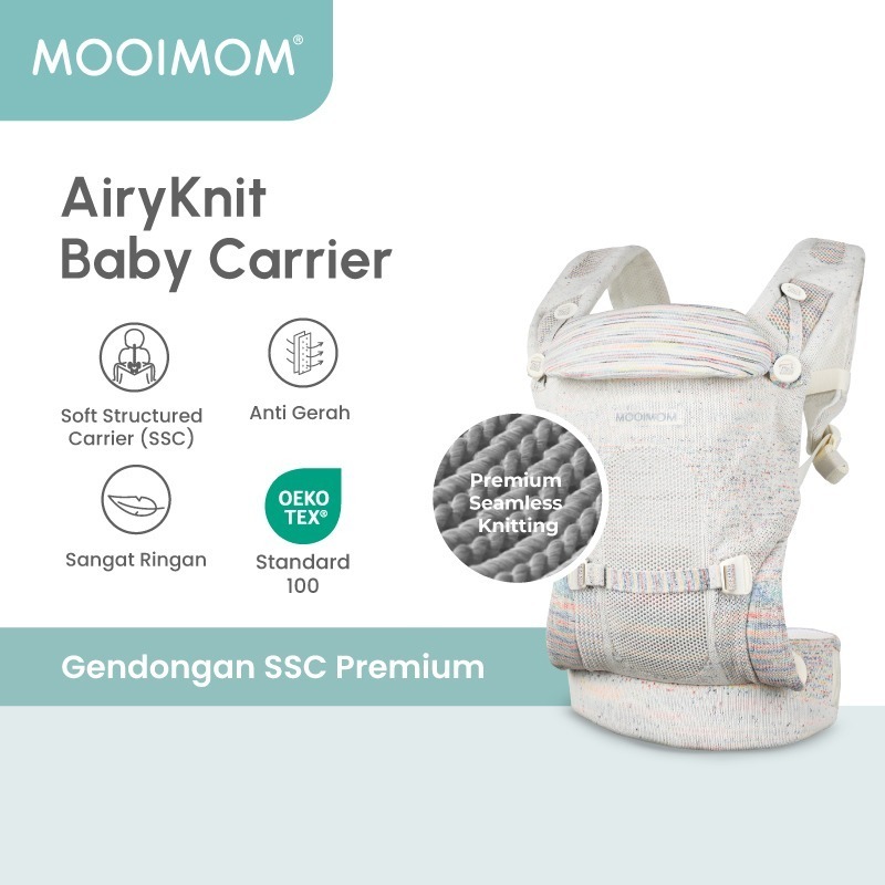 MOOIMOM AiryKnit Baby Carrier Stellar White