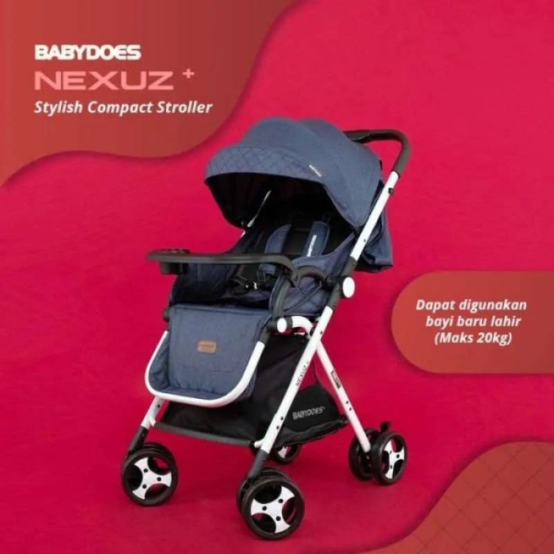 Babydoes Nexuz+ Stroller Compact Kereta Bayi Newborn Sampai 36 Bulan Dilipat Satu Tangan Foto 8