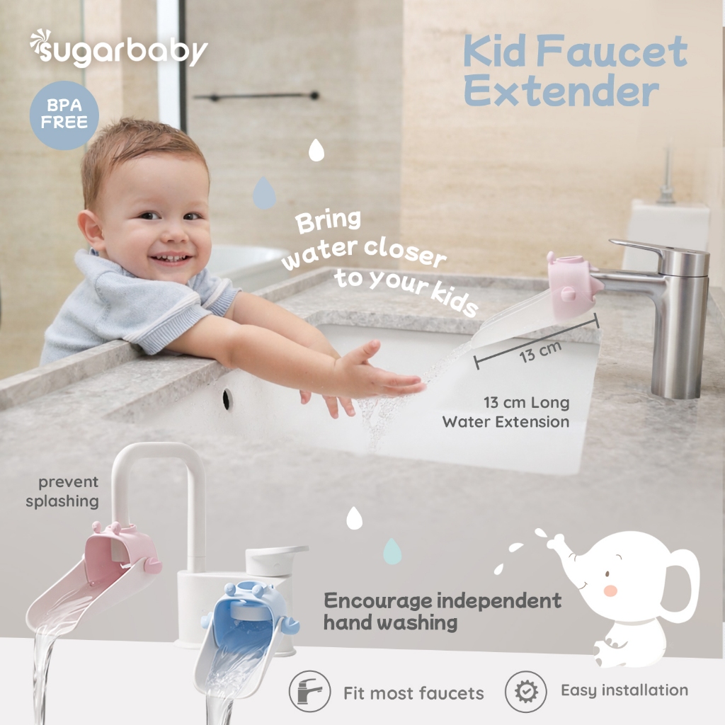 Sugarbaby Kid Faucet Extender Sambungan Keran Silikon Aman Anak BPA Free Dual Interface Foto 2