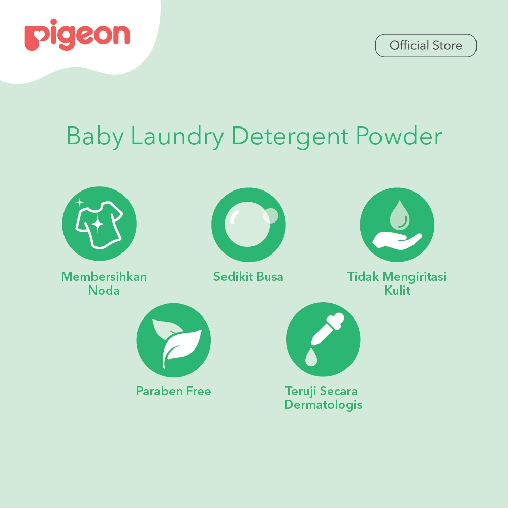 Pigeon Laundry Detergent Powder 1Kg Deterjen Pakaian Bayi Paraben Free Dermatologis Foto 3