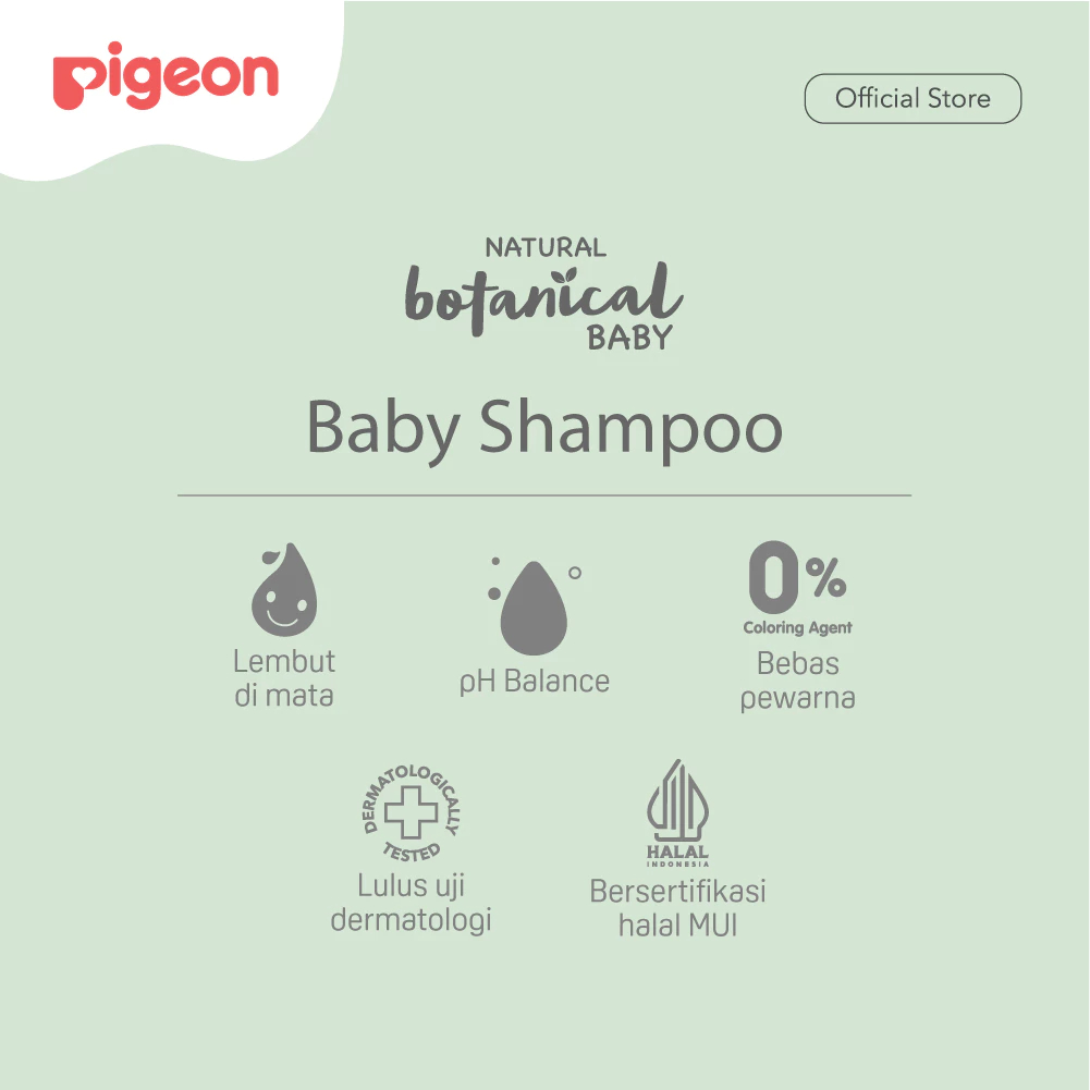 PIGEON Botanical Baby Shampoo 240ml dengan Olive Oil dan Chamomile untuk Kulit Sensitif Foto 3