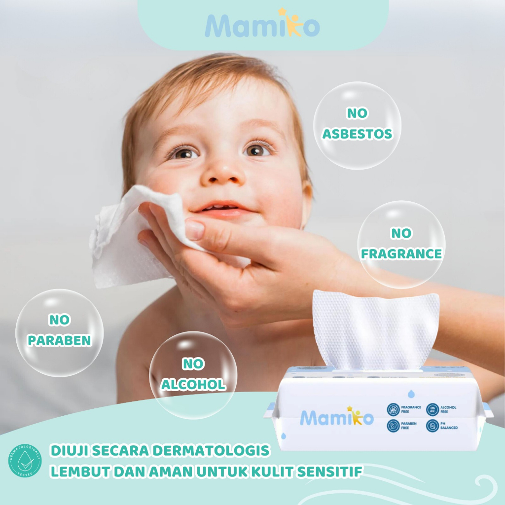 Mamiko Baby Wipes Pure Water Foto 2