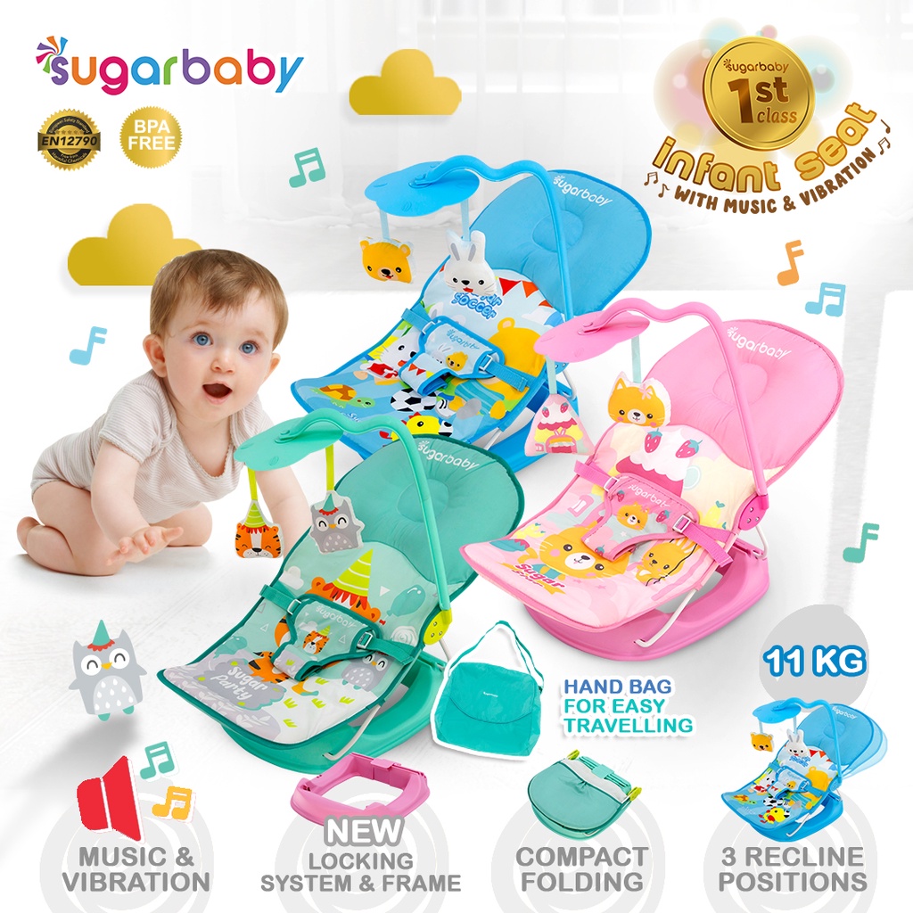 Sugarbaby 1st Class Infant Seat Kursi Musik Getar Bayi Portable Lipat Foto 2