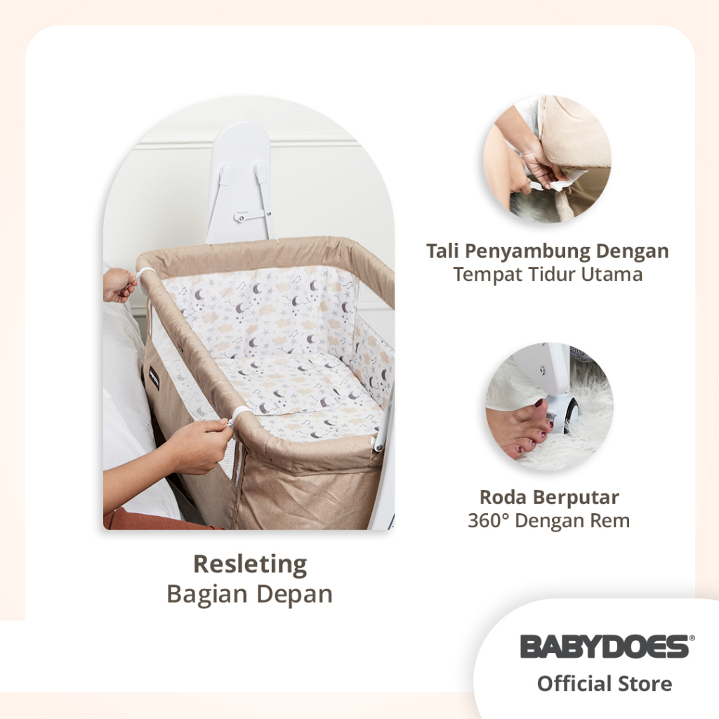 Babydoes Le Pariz Baby Box Multifungsi Side Bed Rocking Mode Musik Net Nyamuk Foto 3