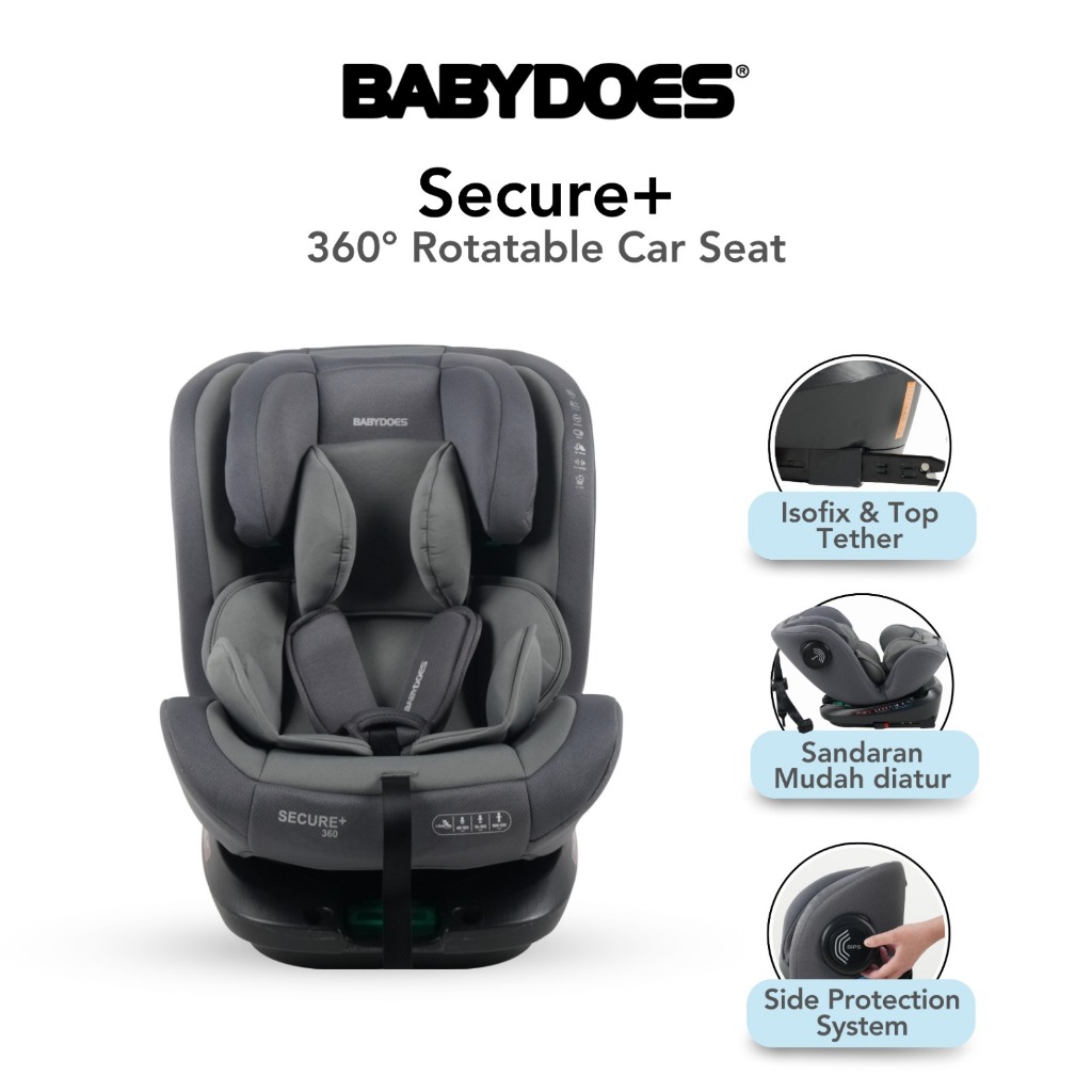 Car Seat Bayi Babydoes Secure+ 360 Isofix Tether Sistem Perlindungan Samping