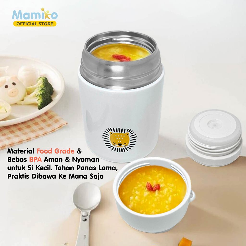 Termos Makanan Mamiko Thermal Food Jar 480ML SUS 316 Stainless Steel Tahan Panas Dingin Foto 2