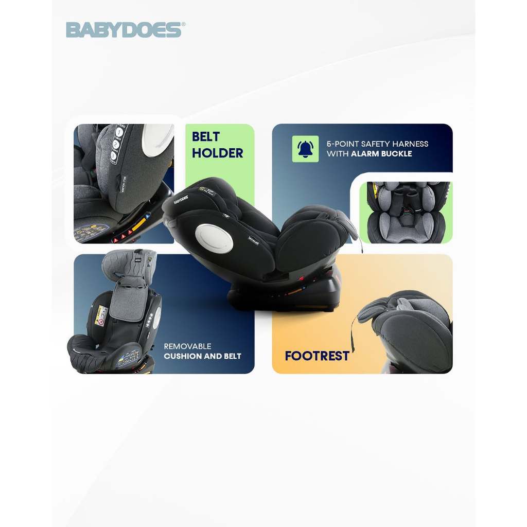 Babydoes Transporter 2.0 Car Seat 360° Rotasi ISOFIX 5-Point Safety Belt Foto 3