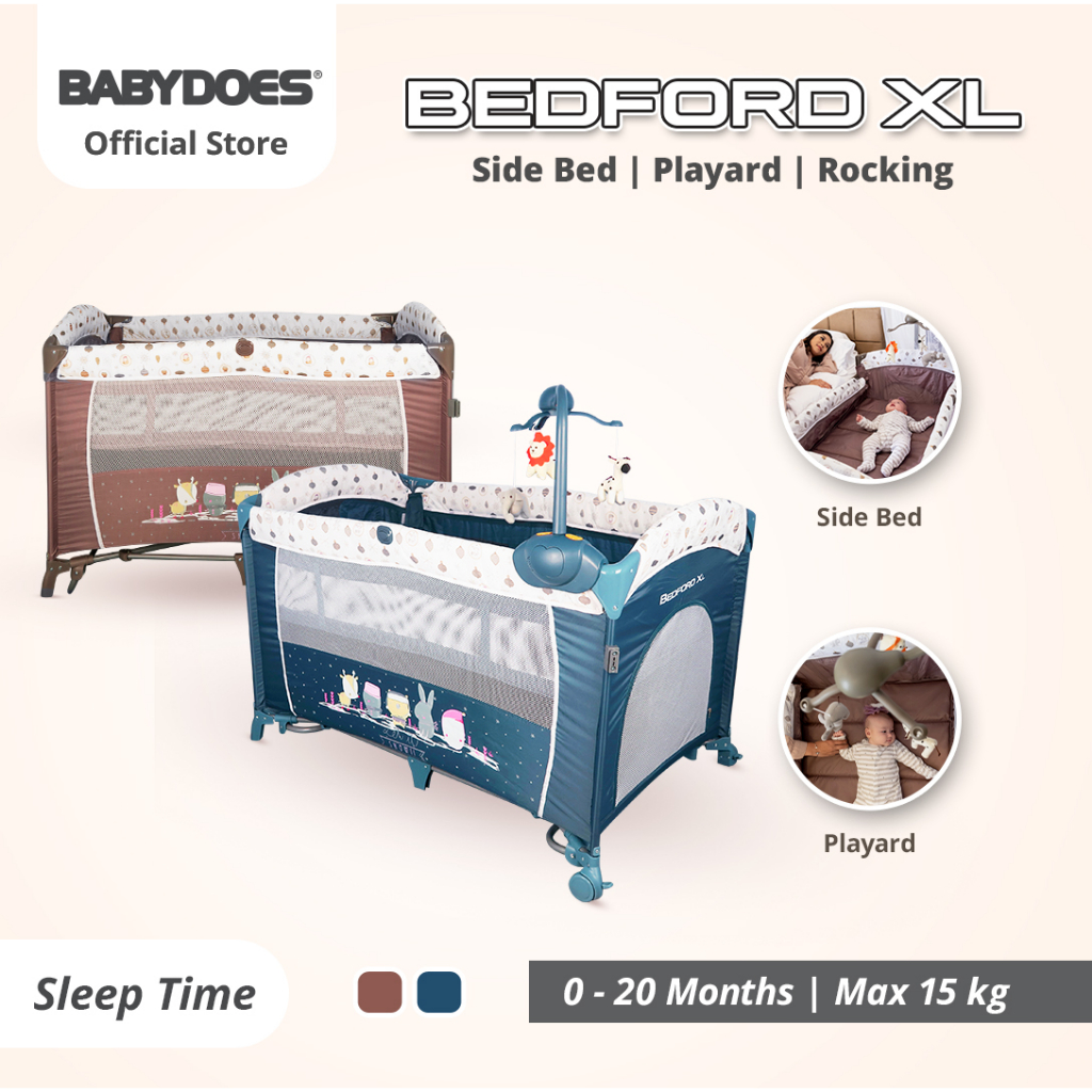 Babydoes Bedford XL Baby Box Portable Multifungsi Side Bed Roda Kelambu Foto 2
