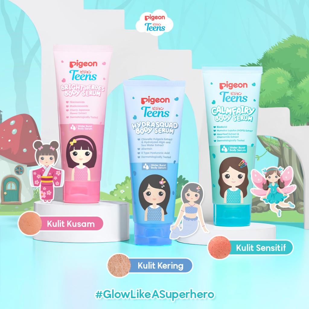 Pigeon Teens Calm Fairy Body Serum 100ml untuk Kulit Sensitif & Iritasi Remaja Foto 4