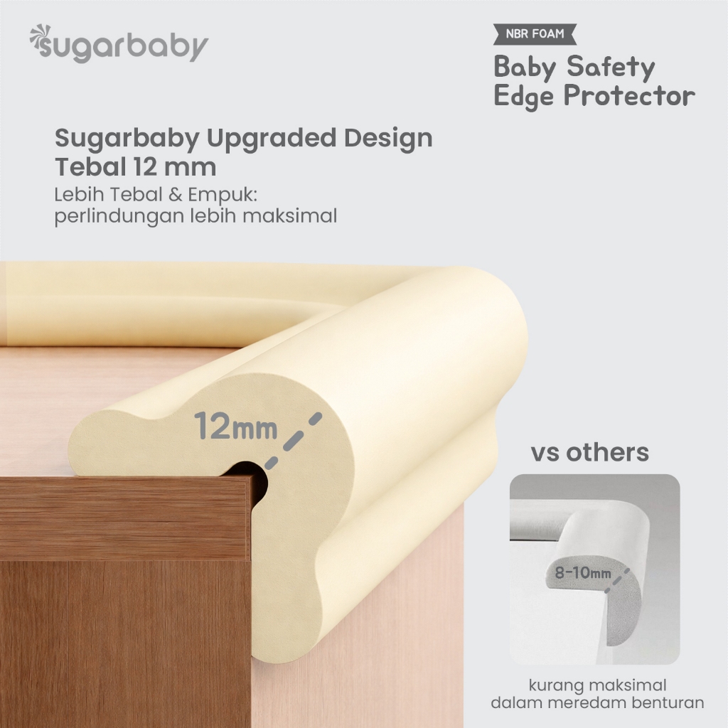 Pelindung Sudut Meja Sugarbaby Premium NBR Foam 2 Meter dengan Perekat 3M Foto 4
