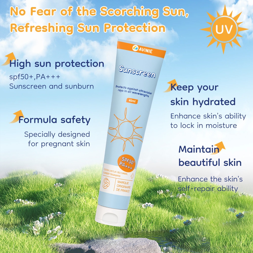 Sunscreen AVINIE SPF 50 PA++++ Physical Non-Comedogenic untuk Ibu Hamil Menyusui