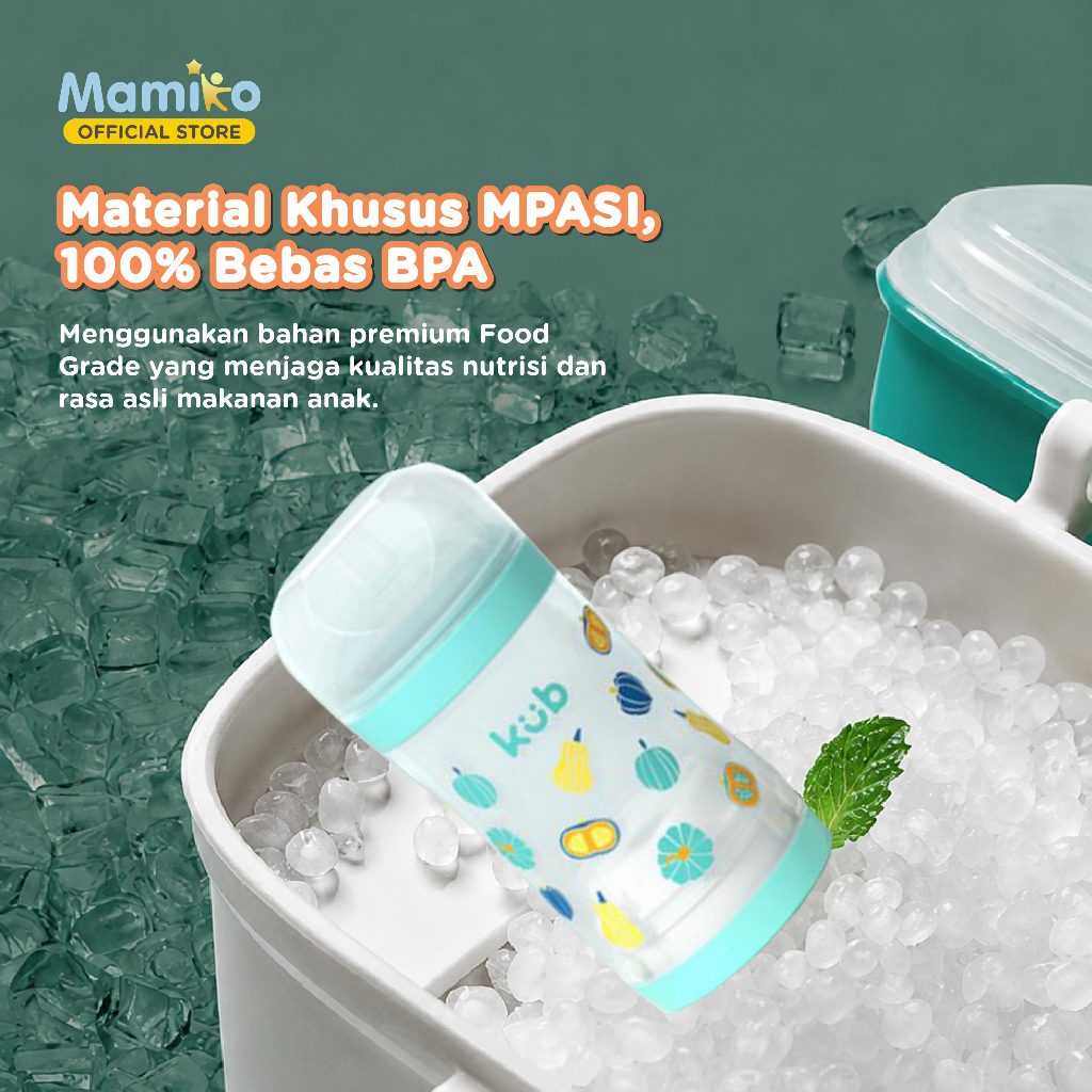 KUB Mamiko Cereal Nursing Bottle 180ml Botol MPASI Bayi dengan Sistem Tekanan Bawah Foto 4