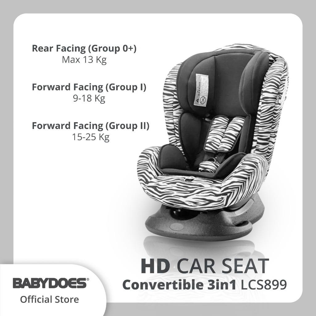 Carseat Babydoes Convertible 3in1 LCS899 Happy Dino 5-Point Harness Reclining Foto 2