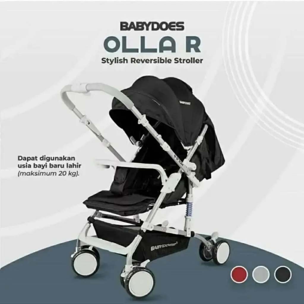 Stroller Babydoes Olla R Reversible Handle Multifungsi 20kg Suspensi & Rem 4 Roda Foto 5