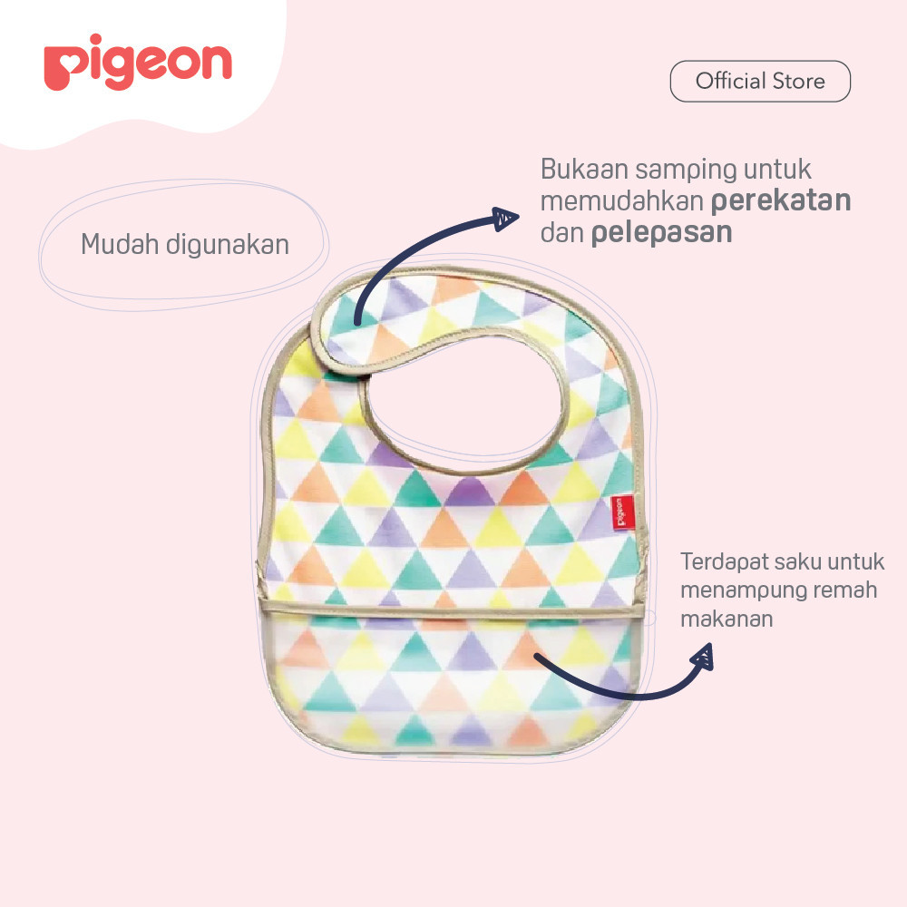 Celemek Bayi Pigeon 2 Way Bibs Bolak Balik Penyerap dan Anti Air Foto 4