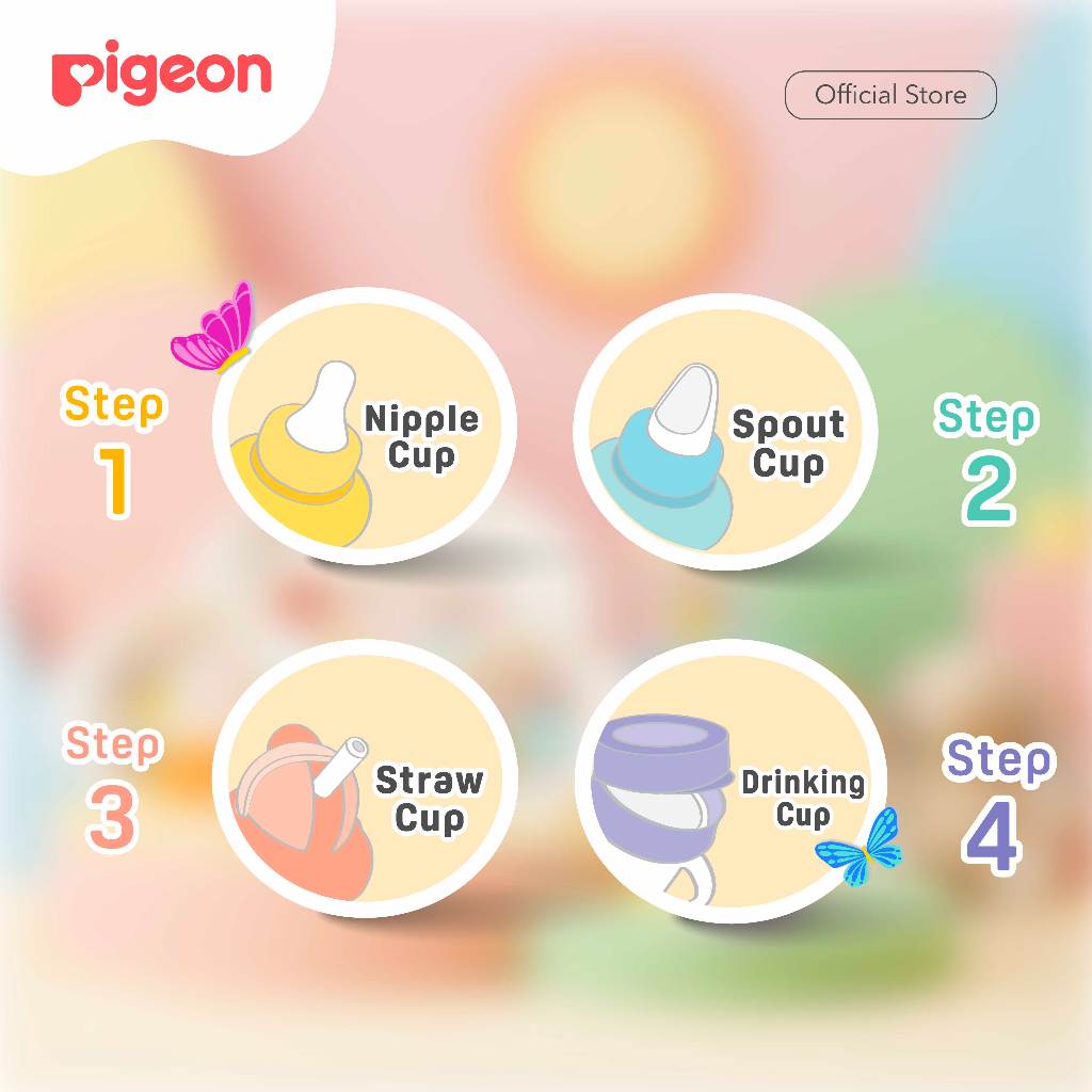 PIGEON Feeding Set Paket Hemat Piring Mangkuk Sendok Cup MagMag Training BPA Free Foto 3