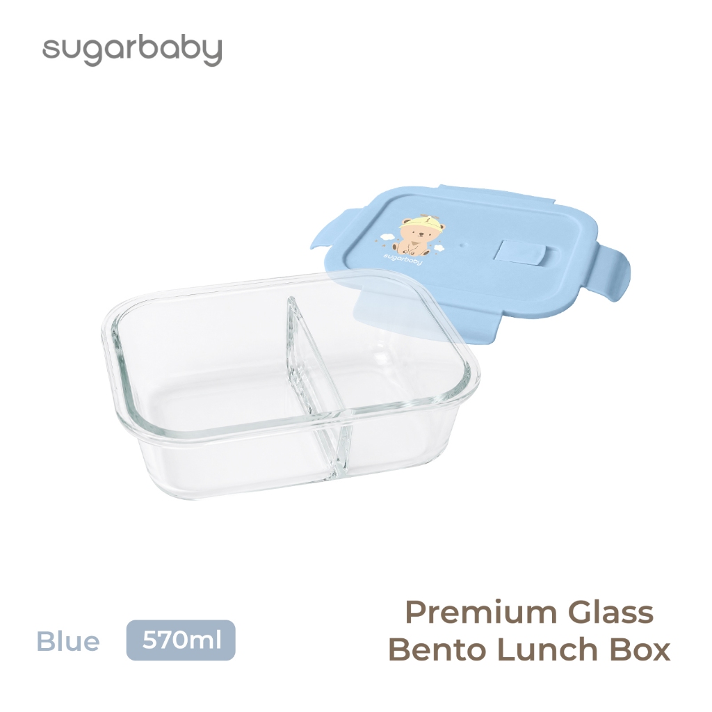 Sugarbaby Premium Glass Bento Lunch Box Borosilicate 750ml 3 Kompartemen Leak Proof BPA Free Foto 6