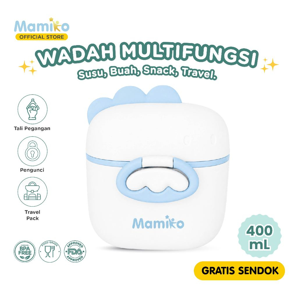 Mamiko Milk Powder Container Wadah Susu Bubuk Portable 400ml BPA Free dengan Gantungan Foto 2