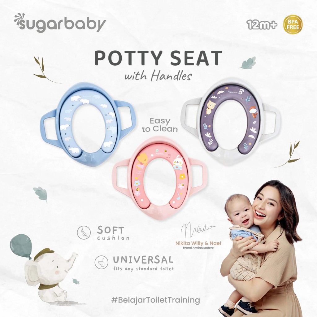 Sugarbaby Potty Seat Dudukan Toilet Anak dengan Pegangan & Anti Splash Guard Foto 2