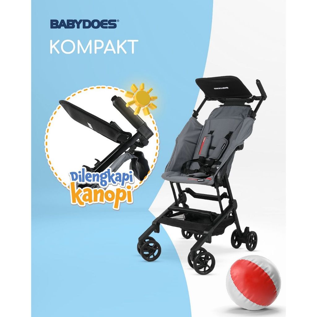Babydoes Stroller Kompakt Cabin Size Ringan 6kg Portable untuk Newborn sampai 20kg Foto 4