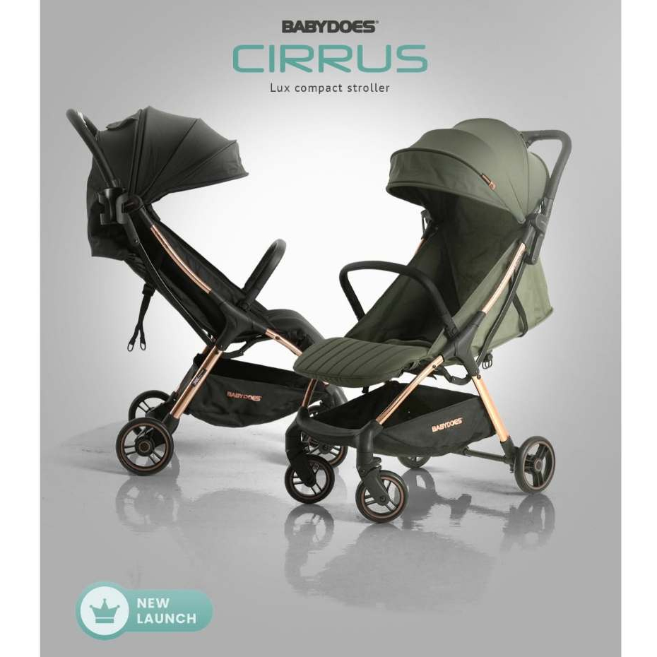 Babydoes Cirrus Stroller Compact Lux Gold Chassis Kanopi UPF50+ Sandaran Adjustable Foto 3