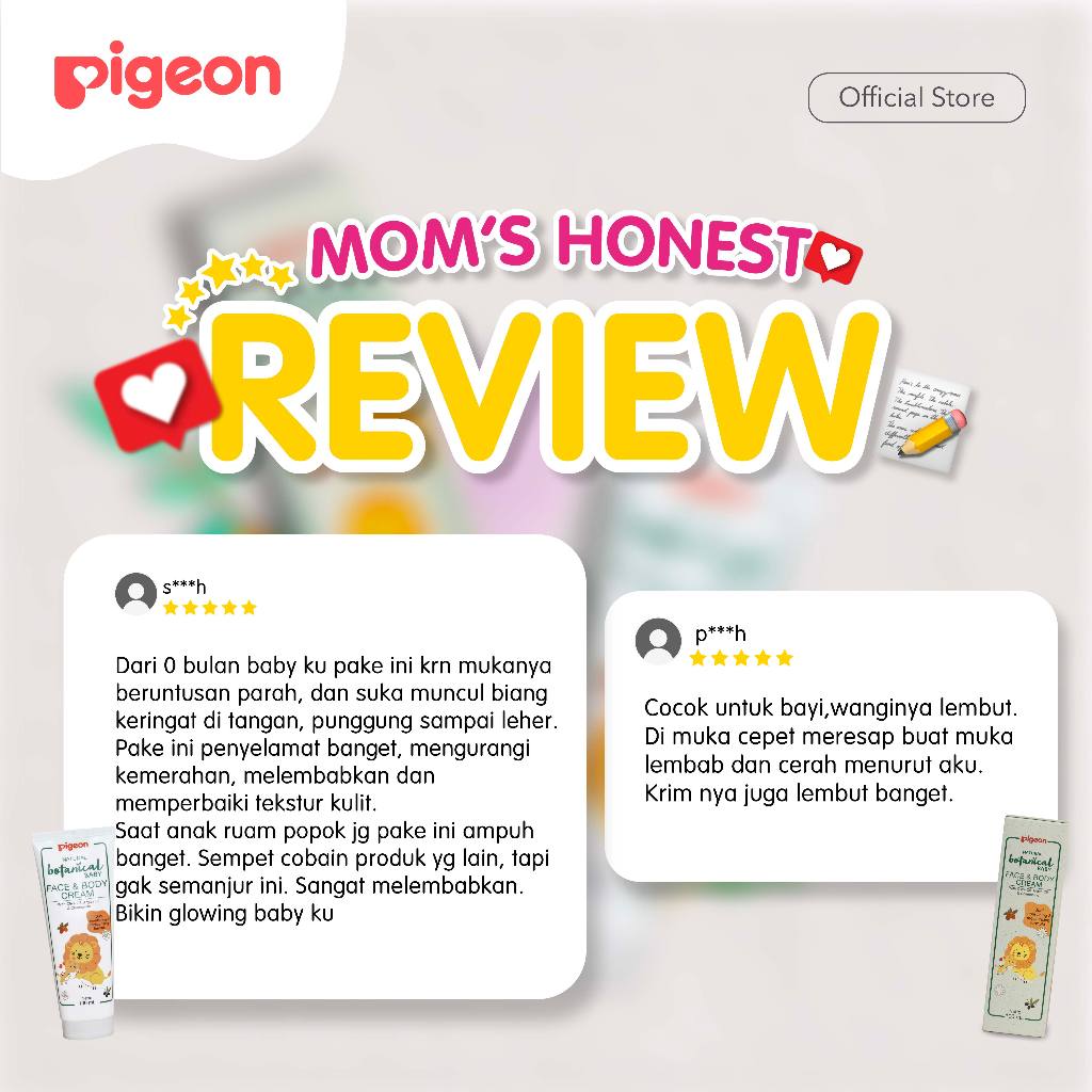 PIGEON Botanical Body & Face Cream 100ml Paket Hemat Lotion Bayi Pelembab Hypoallergenic Foto 5