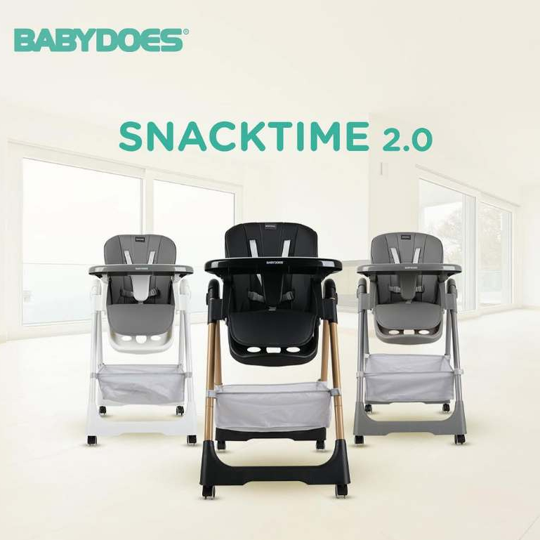High Chair Babydoes Snacktime 2.0 Kursi Makan Bayi Sandaran Bisa Diatur 8 Tinggi Roda Foto 2