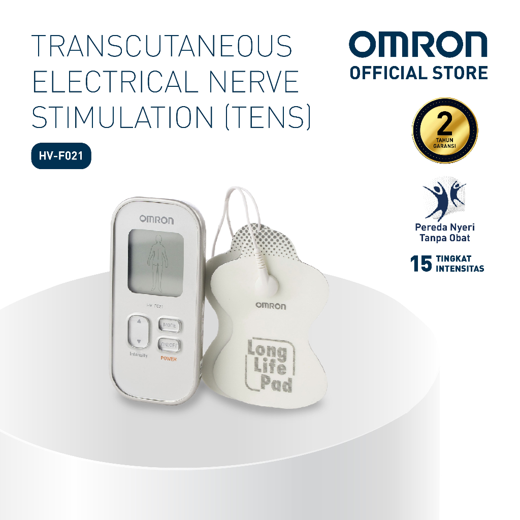 Omron Alat Pijat Elektronik TENS HV-F021 Pulse Massager 9 Mode 15 Level Intensitas