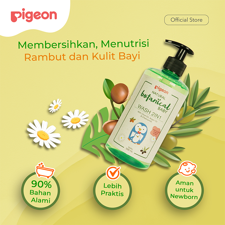 Pigeon Botanical Baby Wash 2in1 Head to Toe Sabun Sampo Bayi Alami Hypoallergenic