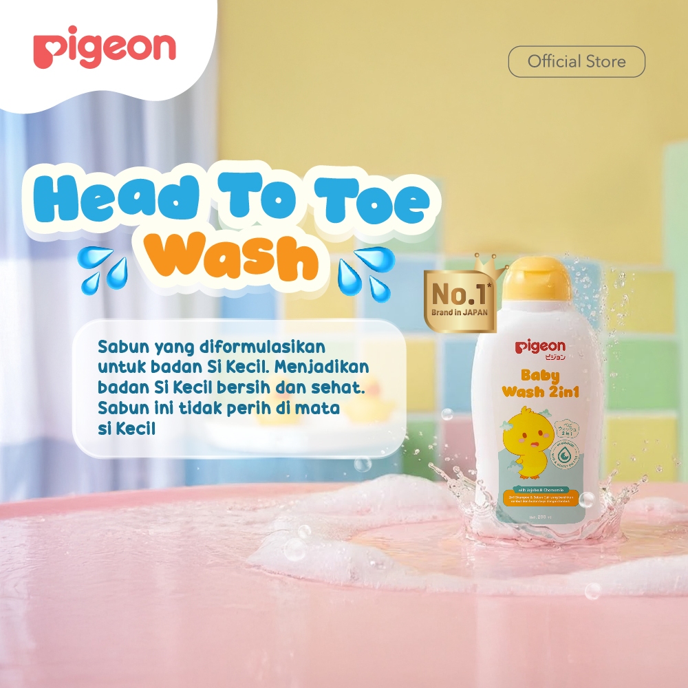 Pigeon Baby Wash Chamomile Sabun Cair 2in1 Shampoo & Body Hypoallergenic Halal Foto 2