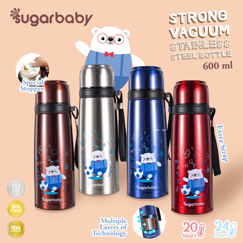 Sugar Baby STRONG Vacuum Bottle Stainless Steel 304 600 ml Insulasi 24 Jam