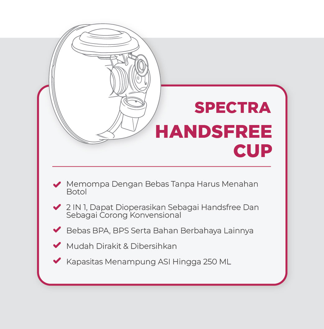 Spectra Handsfree Cup Set Kanan dan Kiri 2pcs Ukuran M 28mm untuk Pompa ASI Foto 8