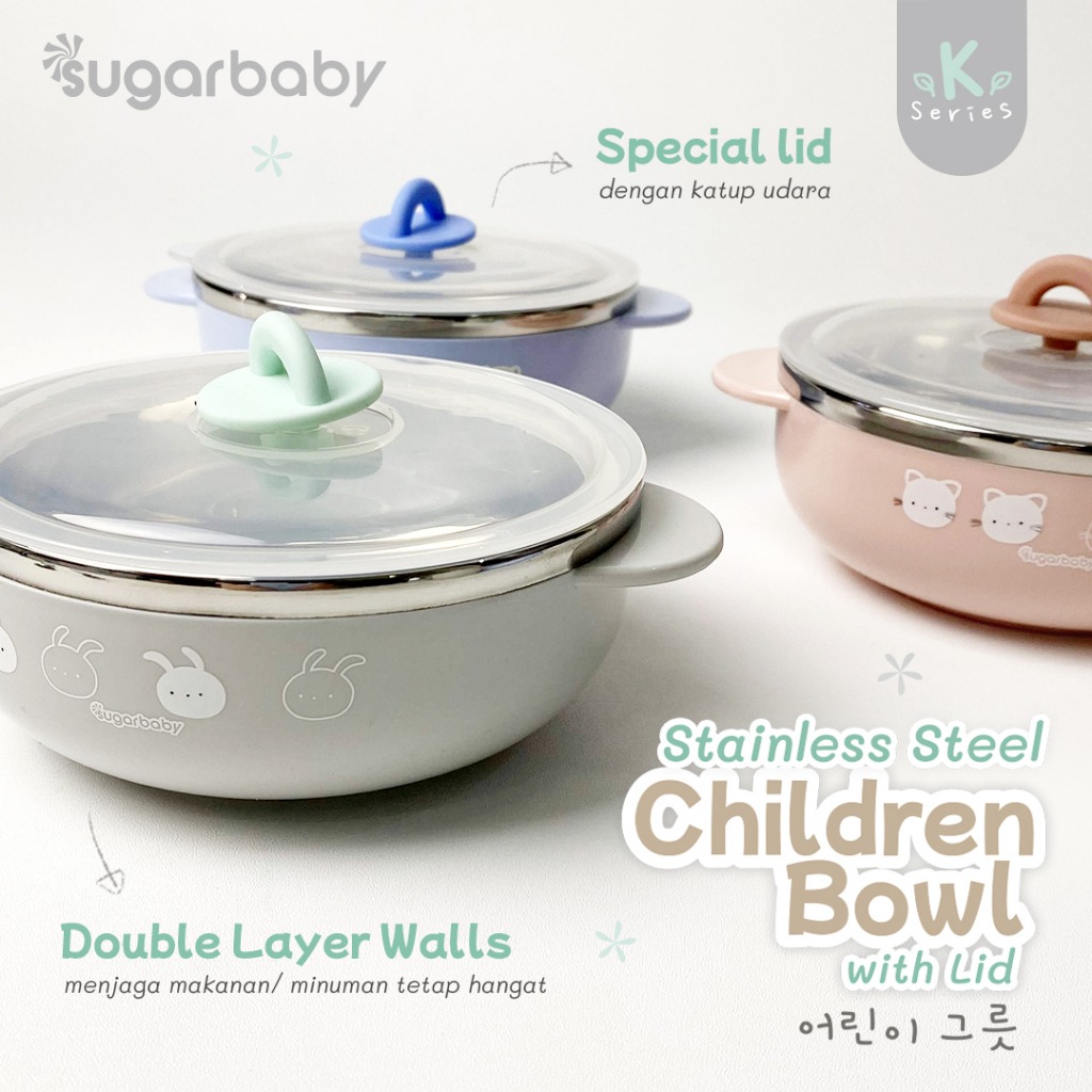 Mangkok Stainless Steel Anak Sugar Baby K-Series Food Grade SUS 304 260ml Foto 4