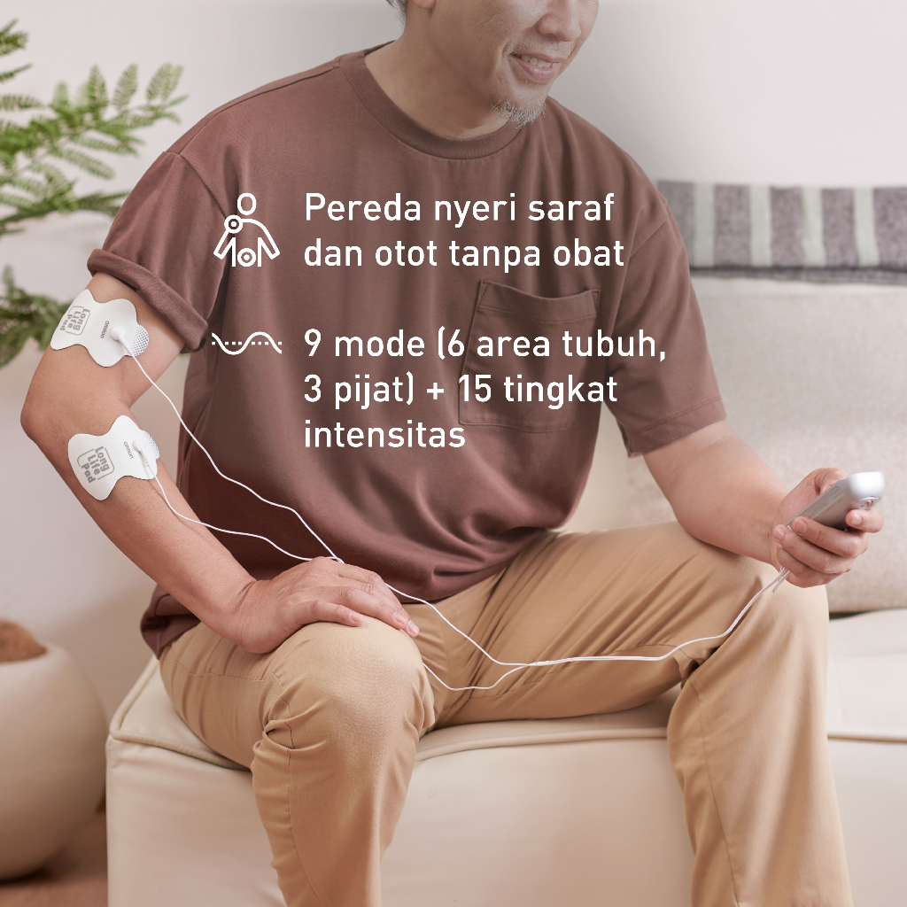 Omron Alat Pijat Elektronik TENS HV-F021 Pulse Massager 9 Mode 15 Level Intensitas Foto 3