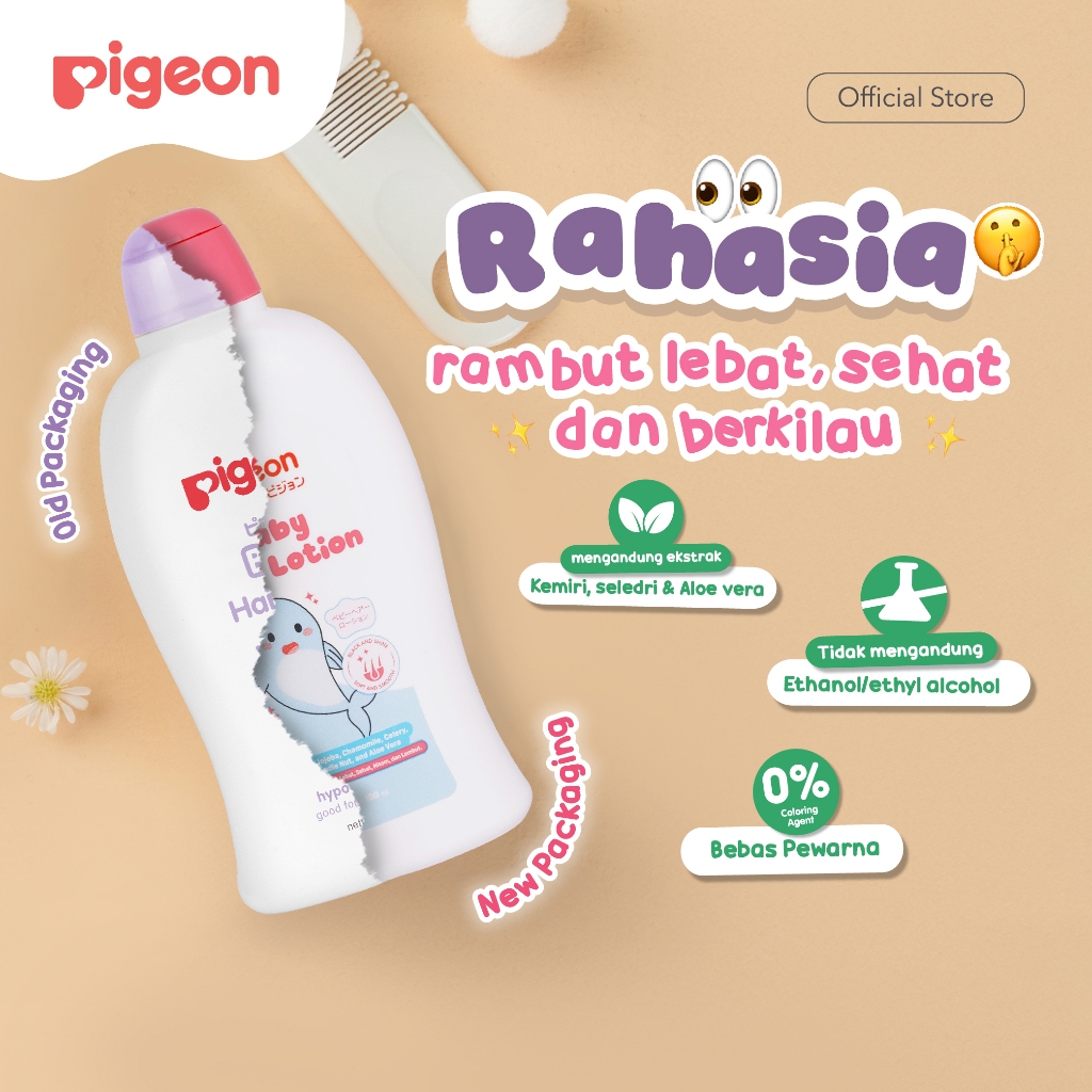 PIGEON Baby Hair Lotion Hypoallergenic Losion Rambut Bayi Halal BPOM Foto 5