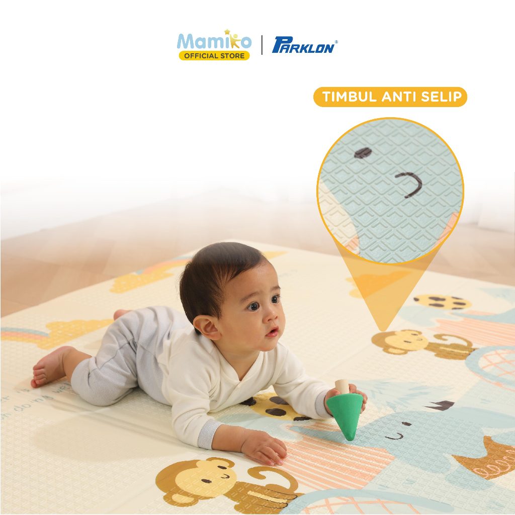 Mamiko x Parklon XPE Foldable Baby Playmat 150x200 cm Tebal Double Side Portable Bag Foto 5