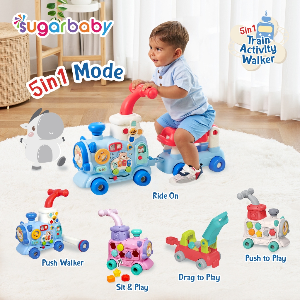 Sugarbaby Train Activity Walker 5in1 Push Walker Kereta Mainan Edukatif Bayi