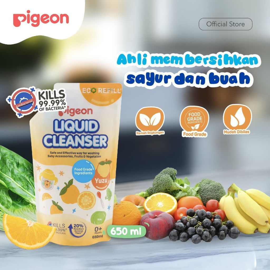 Pigeon Liquid Cleanser Yuzu 700ml Cairan Pembersih Botol & Alat Makan Bayi Foto 7