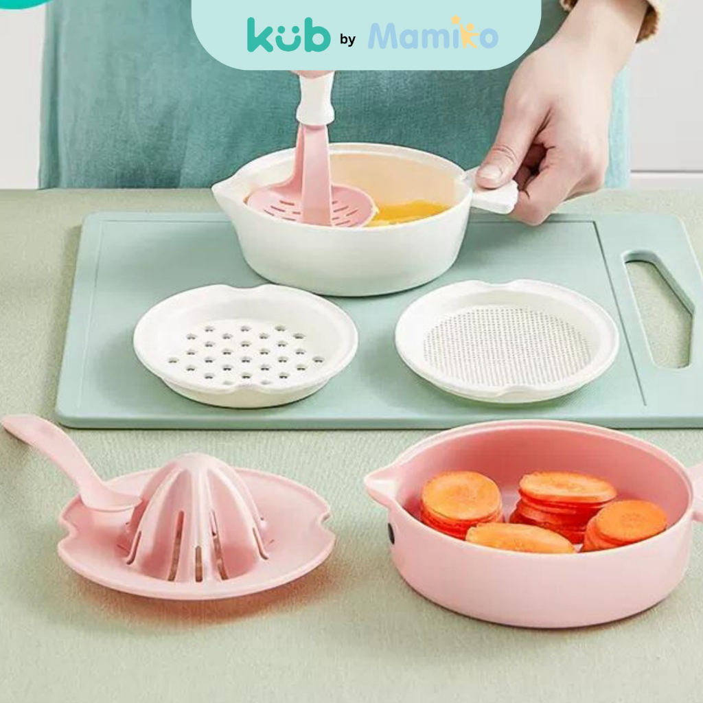KUB Grinding Bowl Set 7pcs Mangkuk Penggiling MPASI Bayi Anti Slip Silicone Foto 3