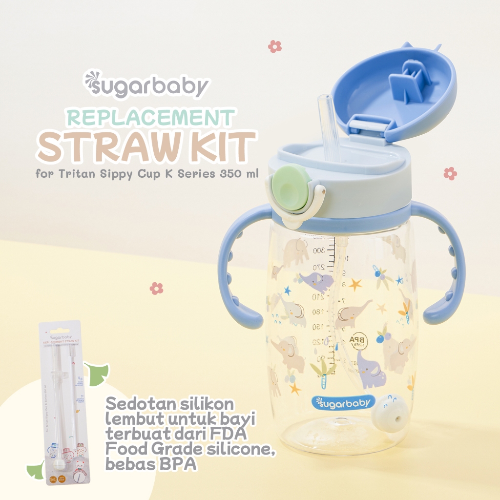 Sedotan Pengganti Sippy Cup Tritan Sugar Baby K Series 350 / Straw Botol Foto 2