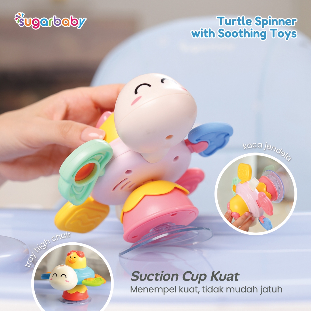 Mainan Sensori Bayi Sugarbaby Turtle Spinner 360 Suction Cup BPA Free Foto 3