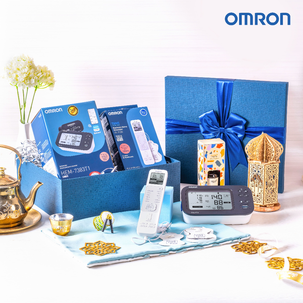 Omron HEM-7383T Tensimeter Dual User Deteksi AFib & Omron TENS HV-F230 Made in Japan Foto 2