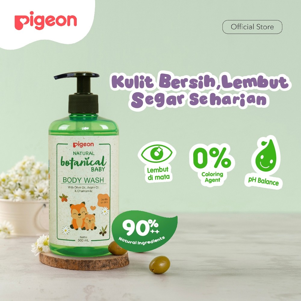 Pigeon Botanical Baby Body Wash Sabun Mandi Cair Bayi 450ml Hypoallergenic pH Balance Foto 5