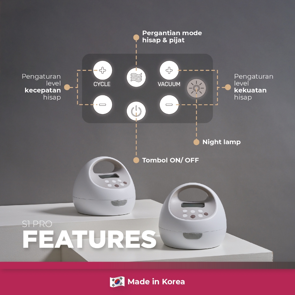 Spectra S1Pro Double Electric Breast Pump Pompa ASI Elektrik Ganda Portable Baterai Foto 4