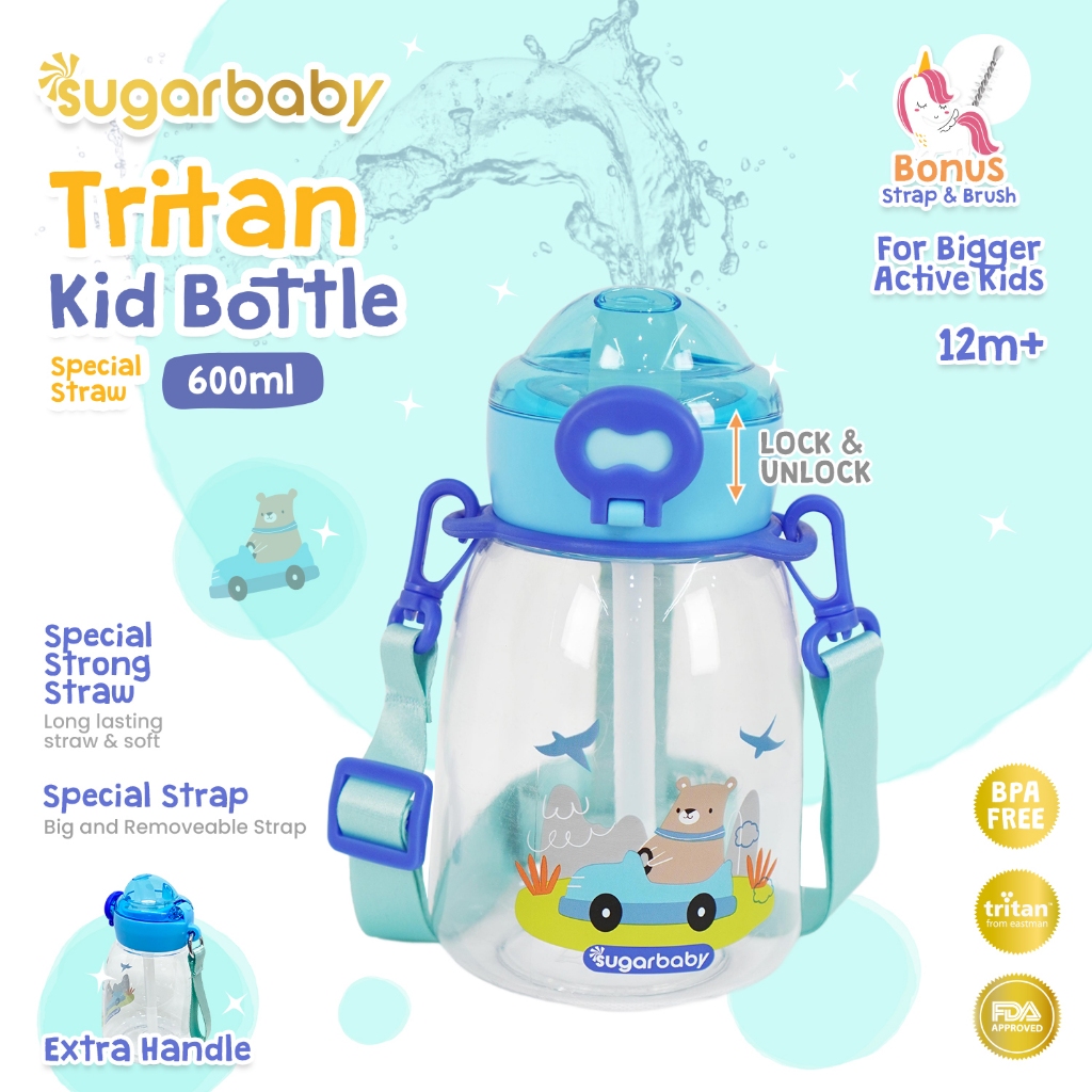 Botol Minum Anak Sugarbaby Tritan Kids ST 600ml Special Straw BPA Free Anti Bocor Foto 7