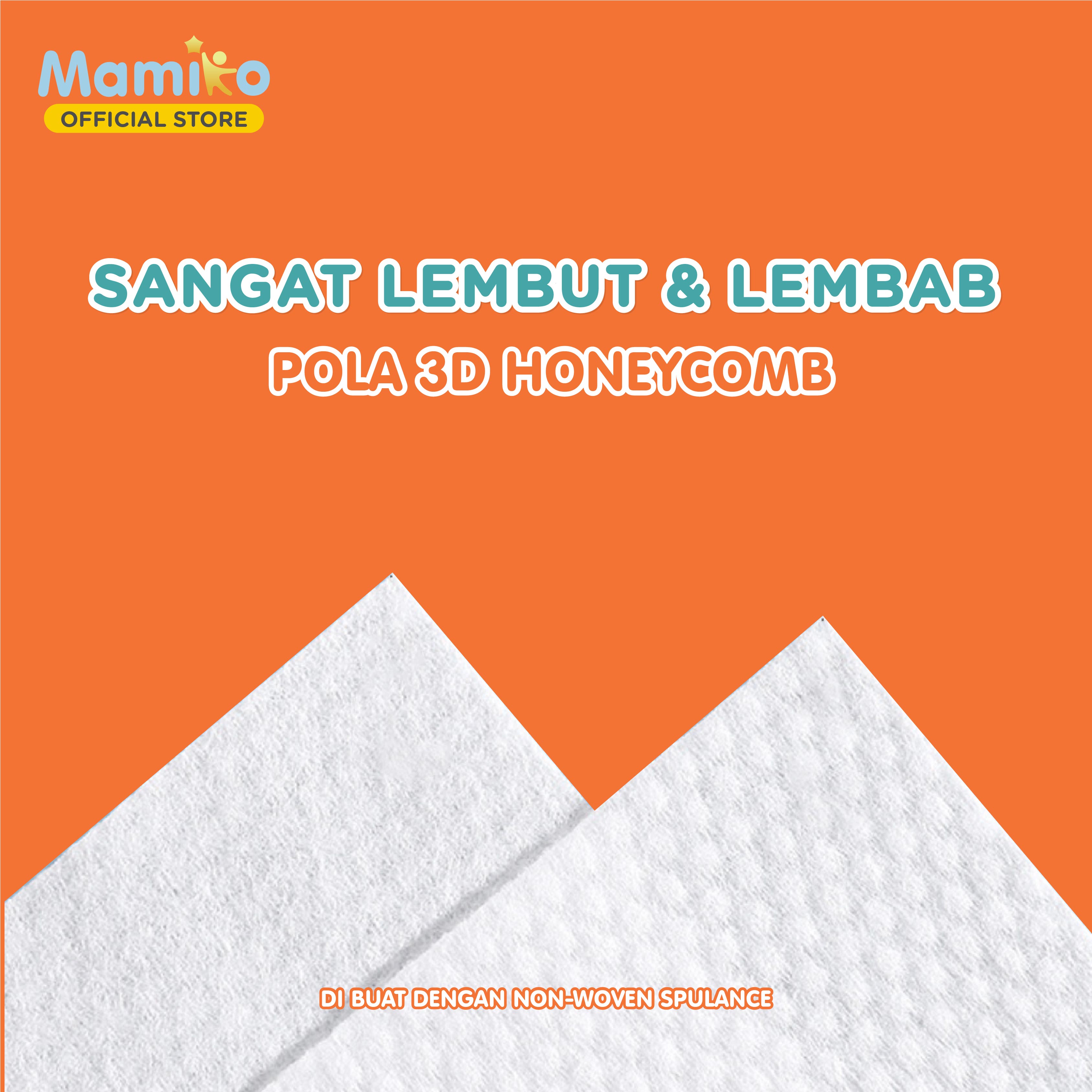 Mamiko Antibacterial Baby Wipes 80s Non-Woven Spunlace 3D Honeycomb 24 Pack Foto 8